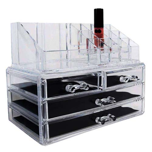 Acrylic Cosmetic Organizer Display With Drawer